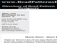 Tablet Screenshot of beadpatternsboutique.com